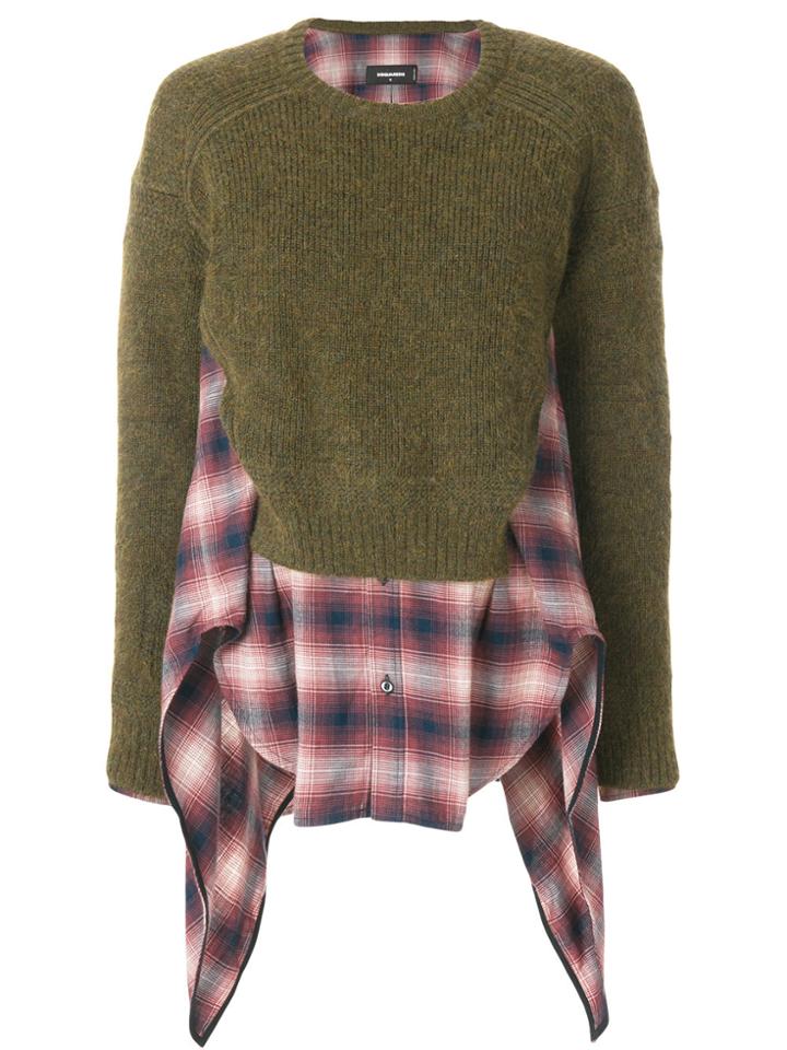 Dsquared2 Tartan Shirt Jumper - Green