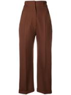 Jacquemus Cropped High Waisted Trousers - Brown