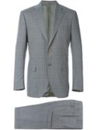 Canali Checked Suit, Men's, Size: 50, Grey, Wool