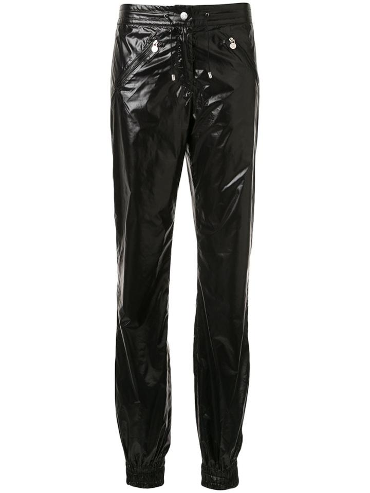 Chanel Pre-owned Glossy Effect Drawstring Trousers - Black