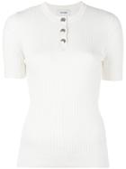 Courrèges Ribbed Detail Knitted Top - White