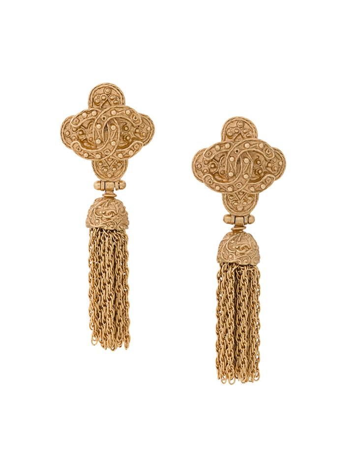 Chanel Vintage Tassel Earrings - Metallic