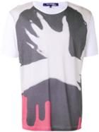 Junya Watanabe Comme Des Garçons Man Hand Print T-shirt, Men's, Size: Small, White, Cotton/rayon