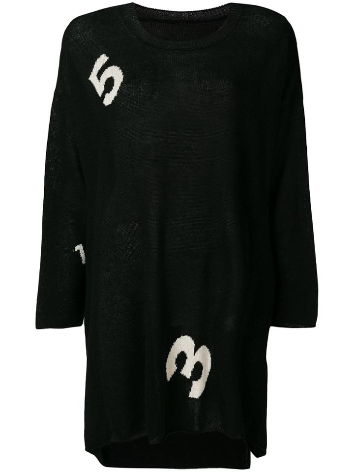 Yohji Yamamoto Numbers Pullover Jumper - Black