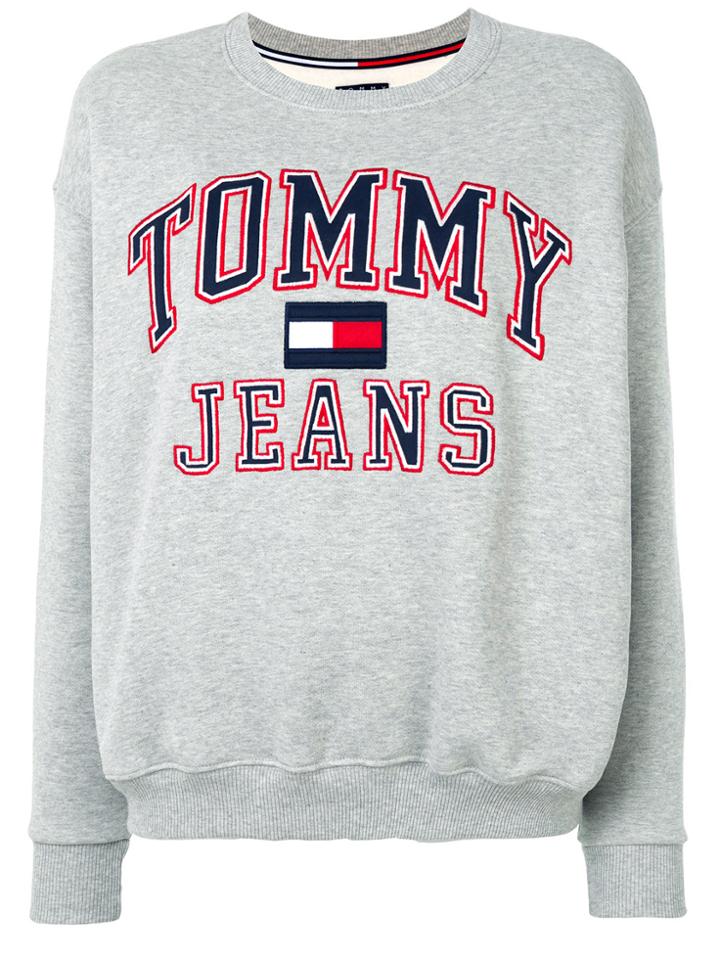 Tommy Jeans Logo Print Sweatshirt - Grey