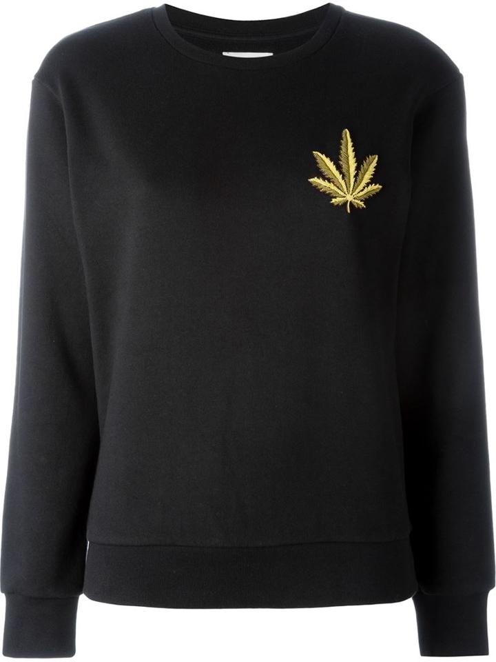 Palm Angels Embellished Sweatshirt, Women's, Size: Medium, Black, Cotton