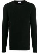 Family First Waffle Knit Long Sleeve Jumper - Black