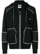 Les Hommes Urban Panelled Zip Hoodie - Black