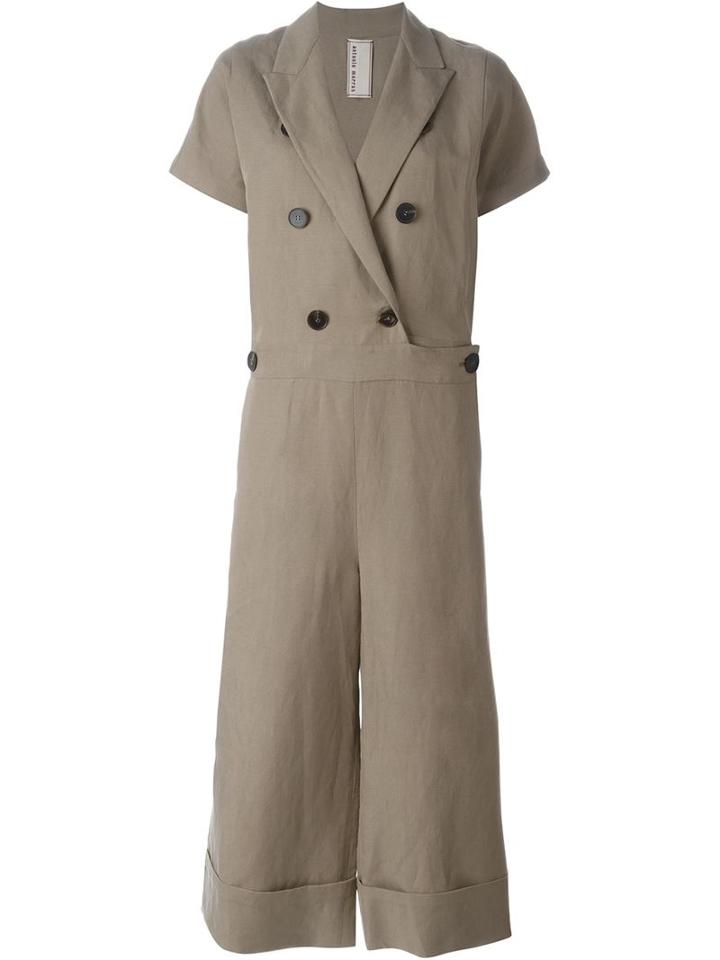 Antonio Marras Double Breasted Jumpsuit, Women's, Size: 40, Nude/neutrals, Lyocell/linen/flax/cotton