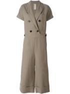 Antonio Marras Double Breasted Jumpsuit, Women's, Size: 40, Nude/neutrals, Lyocell/linen/flax/cotton