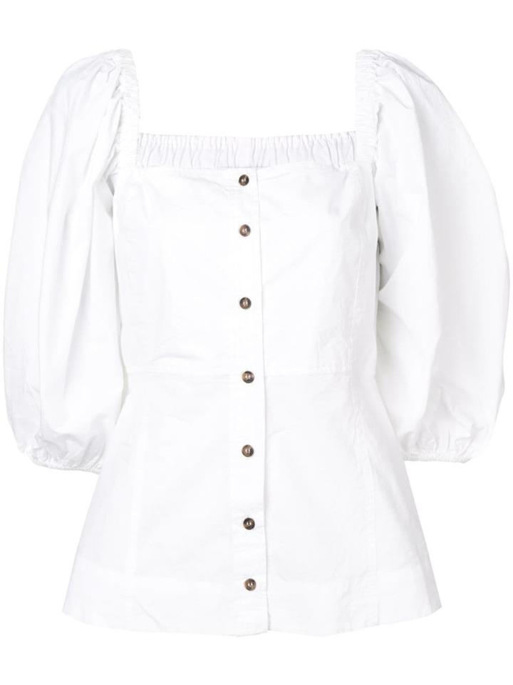 Ganni Peplum Blouse - White