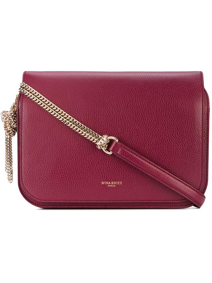 Nina Ricci - Flap Chain Shoulder Bag - Women - Cotton/leather - One Size, Pink/purple, Cotton/leather