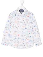 Paul Smith Junior - Bicycles Print Shirt - Kids - Cotton - 6 Yrs, White