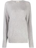 Ma'ry'ya Oversized Crew-neck Jumper - Grey