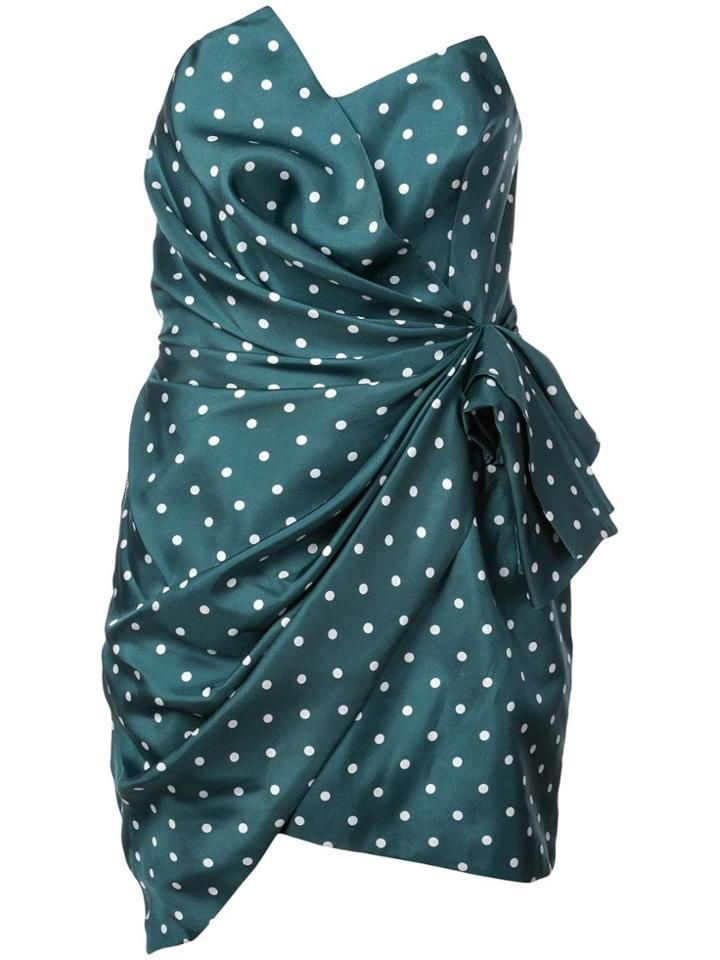 Alexandre Vauthier Asymmetric Polka Dot Dress - Green