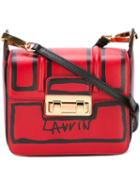 Lanvin 'jiji' Crossbody Bag, Women's, Red, Calf Leather/polyester/cotton/leather