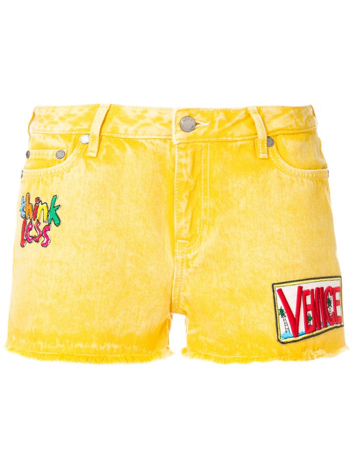 Mira Mikati Patch Embroidered Shorts - Yellow & Orange