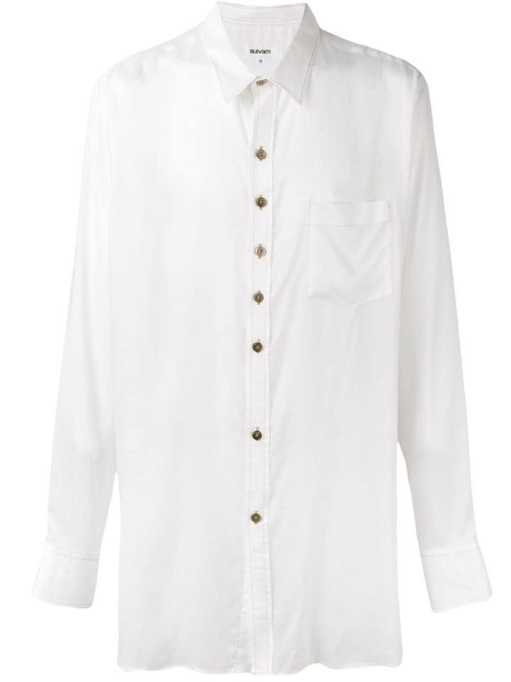 Sulvam Side Slit Shirt - White