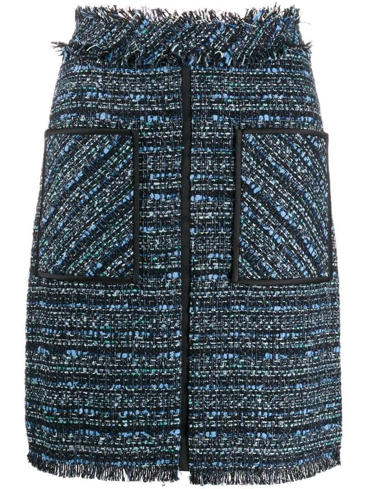 Karl Lagerfeld Boucle Straight Skirt - Blue