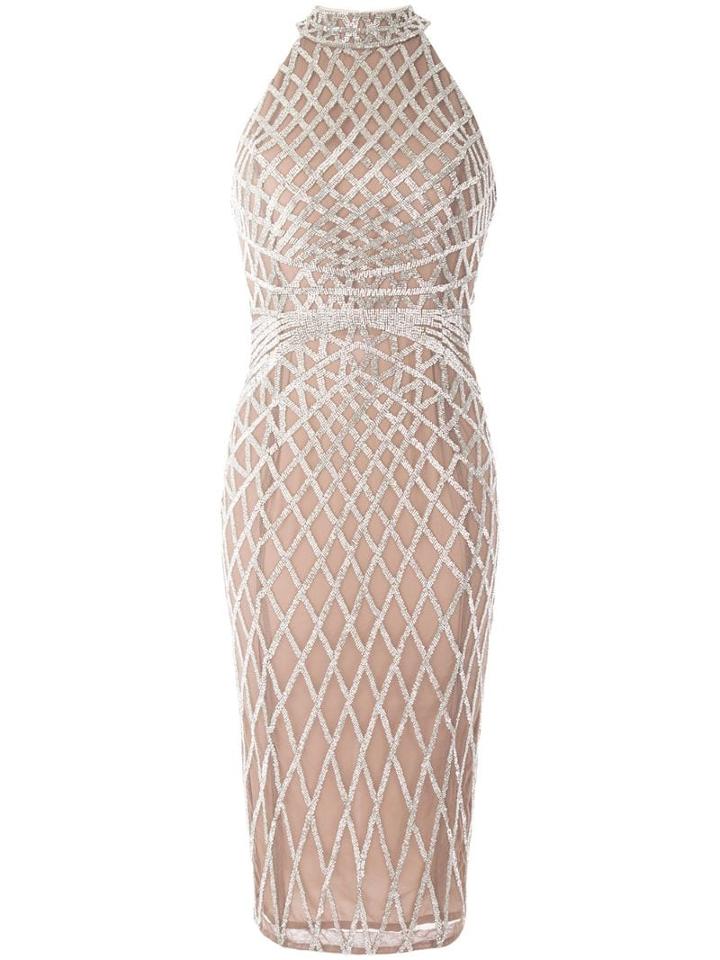 Rachel Gilbert Aryel Beaded Dress - Silver