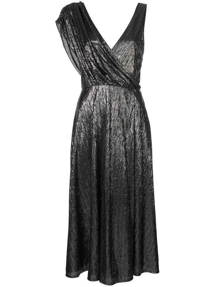Alice+olivia Roxy Front Drape Dress - Gold