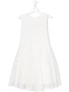 Elsy Embroidered Panel Dress - White