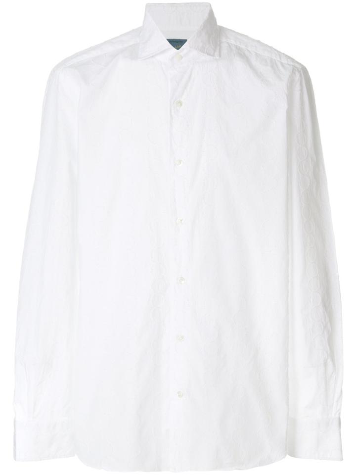 Barba Textured Pattern Shirt - White