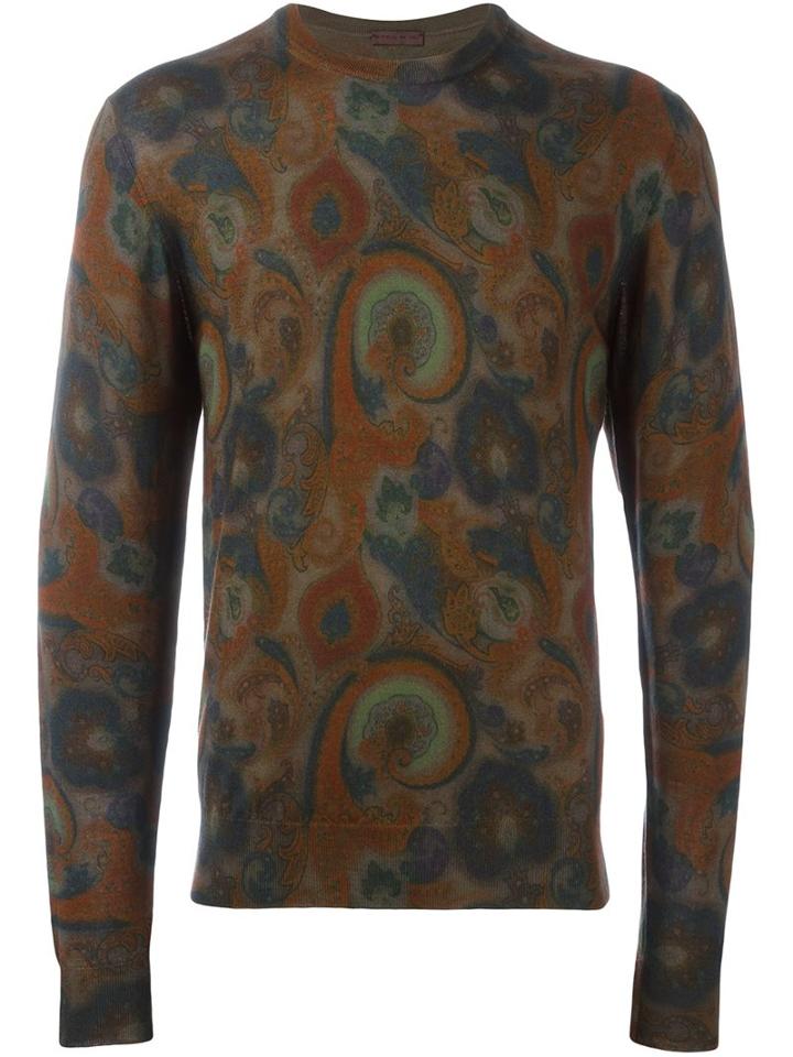 Etro Paisley Print Jumper, Men's, Size: Xxl, Silk/cashmere/wool
