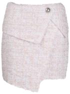 Balmain Asymmetric Bouclé Skirt - Pink