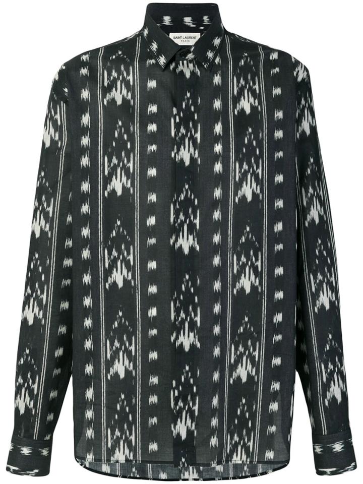 Saint Laurent Abstract Patterned Shirt - Black