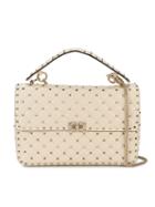 Valentino Rockstud Spiked Shoulder Bag, Women's, White, Leather/metal (other)