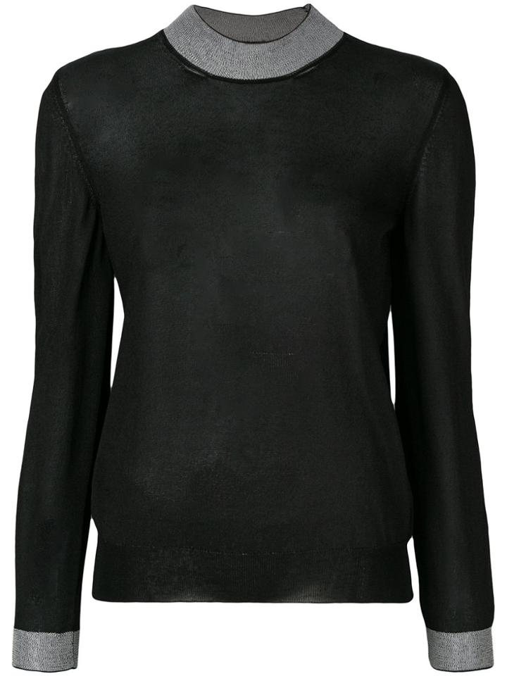 A.p.c. Contrast Trim Sweater - Black