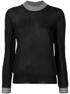 A.p.c. Contrast Trim Sweater - Black