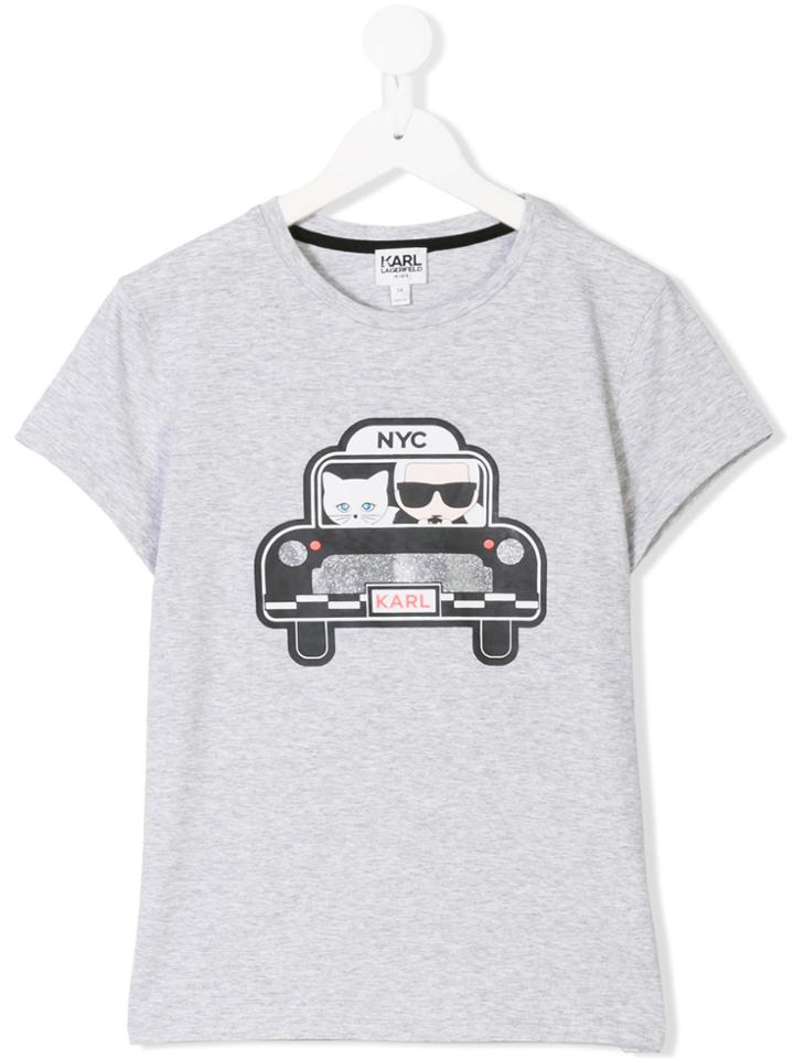 Karl Lagerfeld Kids Karl Taxi Print T-shirt - Grey