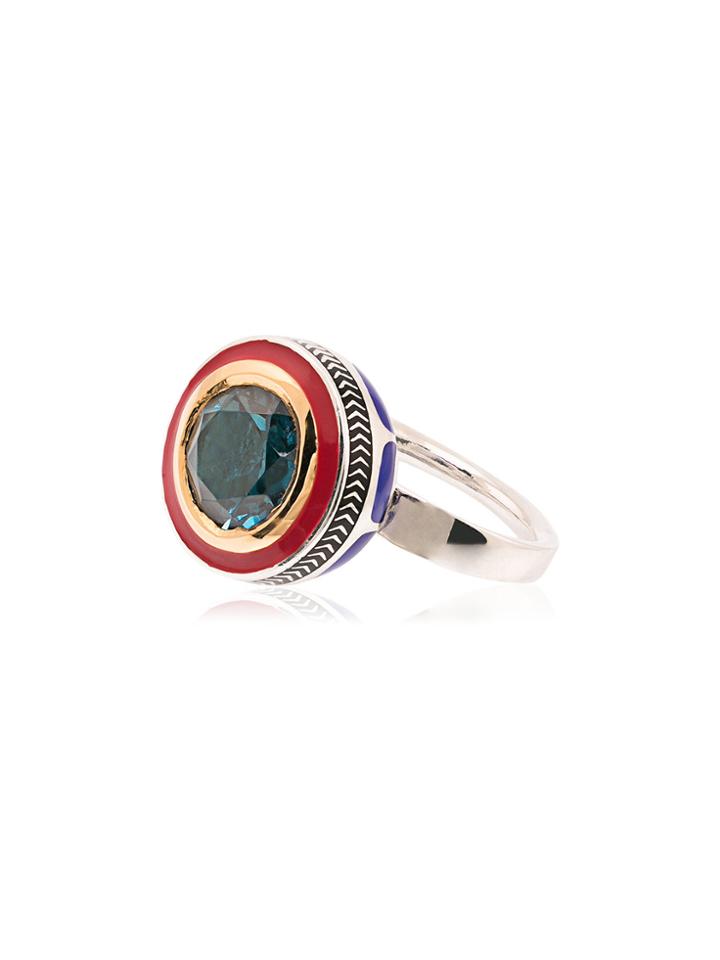 Alice Cicolini Tile Topaz And Enamel Ring - Multicolour