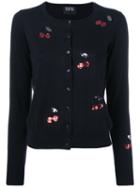 Sequin Cherry Cardigan - Women - Cotton - S, Blue, Cotton, Markus Lupfer