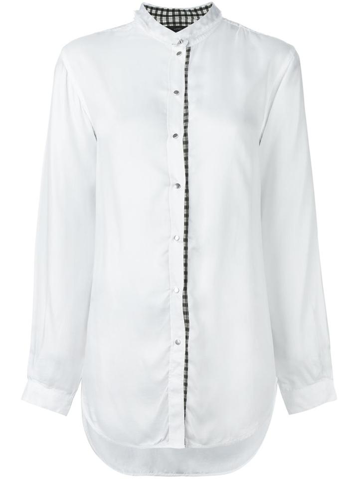 Diesel Placket Detail Shirt, Women's, Size: Medium, White, Viscose/cotton