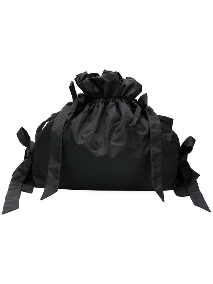 Simone Rocha Oversized Bow Drawstring Bag - Black