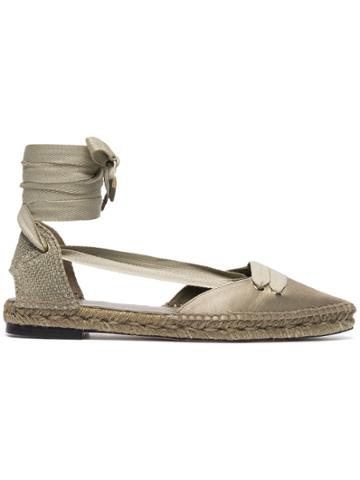 Castañer X Manolo Blahnik Beige Flat Espadrilles - Nude & Neutrals