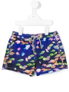 Mc2 Saint Barth Kids - Fish Print Swim Shorts - Kids - Polyamide/polyester/spandex/elastane - 6 Yrs, Boy's, Blue