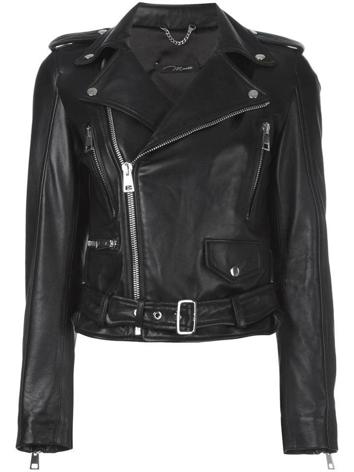 Manokhi Classic Biker Jacket - Black