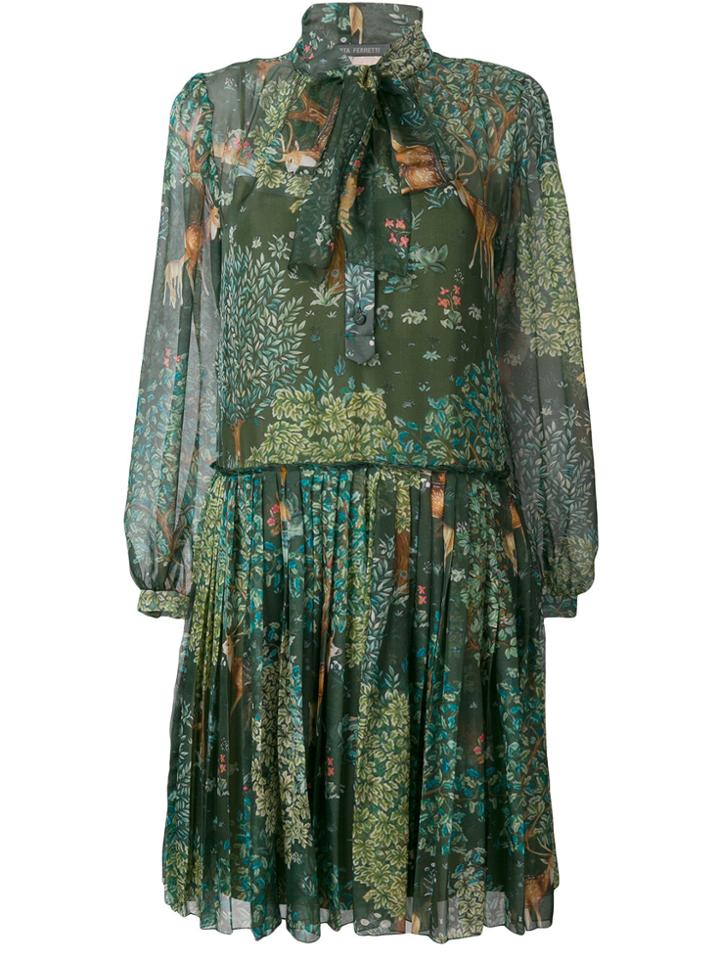 Alberta Ferretti Pussybow Dress - Green