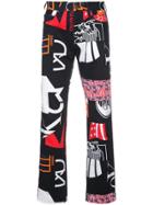 Calvin Klein 205w39nyc Printed Straight-leg Trousers - Black