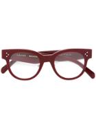 Céline Eyewear Round Frame Glasses - Red
