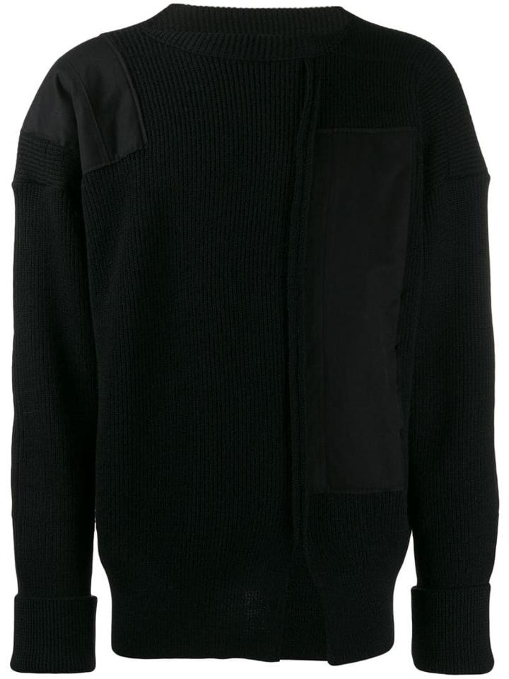Yohji Yamamoto Boat Neck Ribbed Jumper - Black