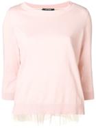 Twin-set Tulle Hem Sweater - Pink