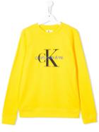 Calvin Klein Kids Logo Print Sweatshirt - Yellow