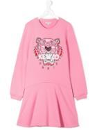 Kenzo Kids Signature Logo Patch Dress - Pink