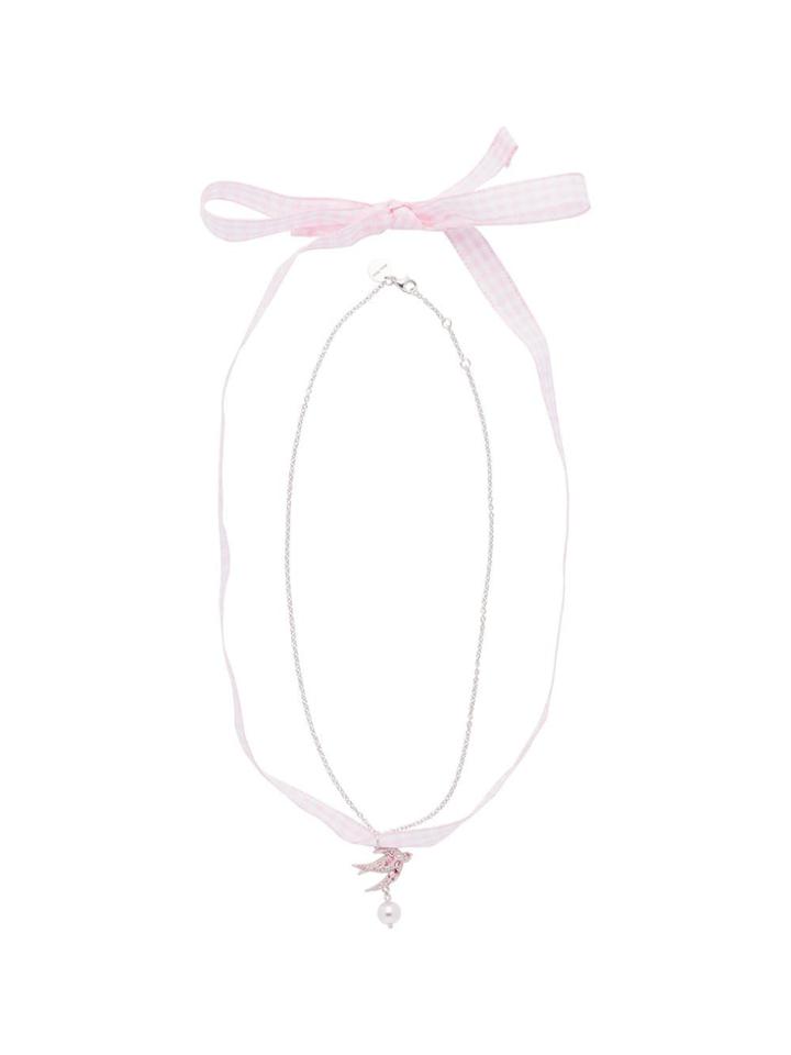 Miu Miu Dual Strand Pearl Necklace - Pink