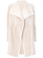 Yves Salomon Fur Detail Oversized Coat - Nude & Neutrals